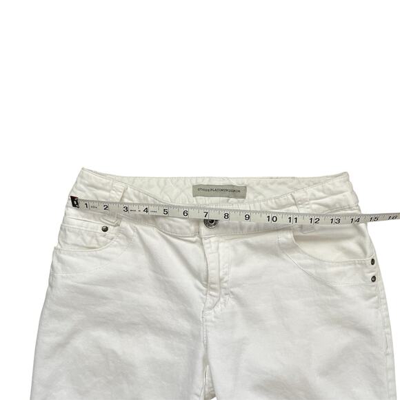 CHICO'S Platinum Denim White Capri Jeans 0 US 4, Coastal Casual Nautical Preppy - Picture 6 of 10